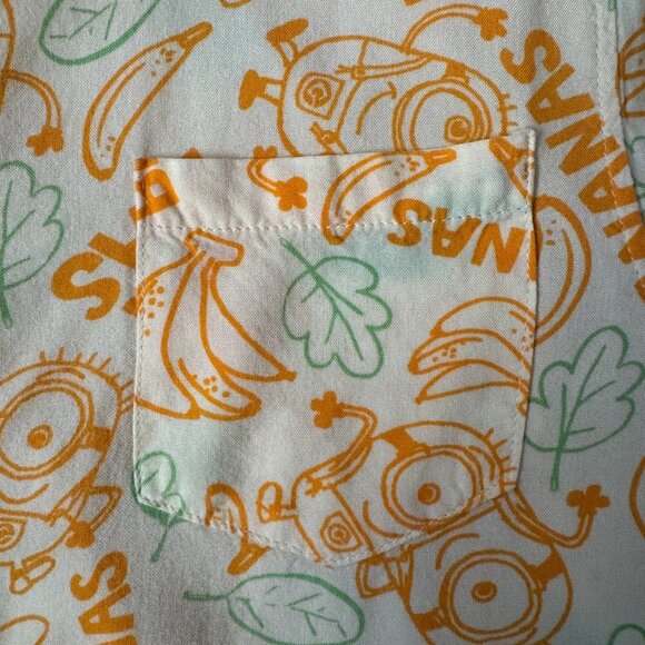 Universal Studios Minions Button Down Collared Yellow Print Shirt Boys Size M - Picture 5 of 6